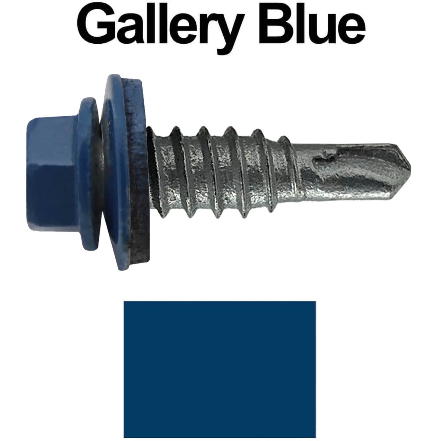 #14 x 7/8" Stitch Tek Metal to Metal Type #1 Roofing Screws - Hex Washer Head - Drill Point - 9/16" EPDM washer.