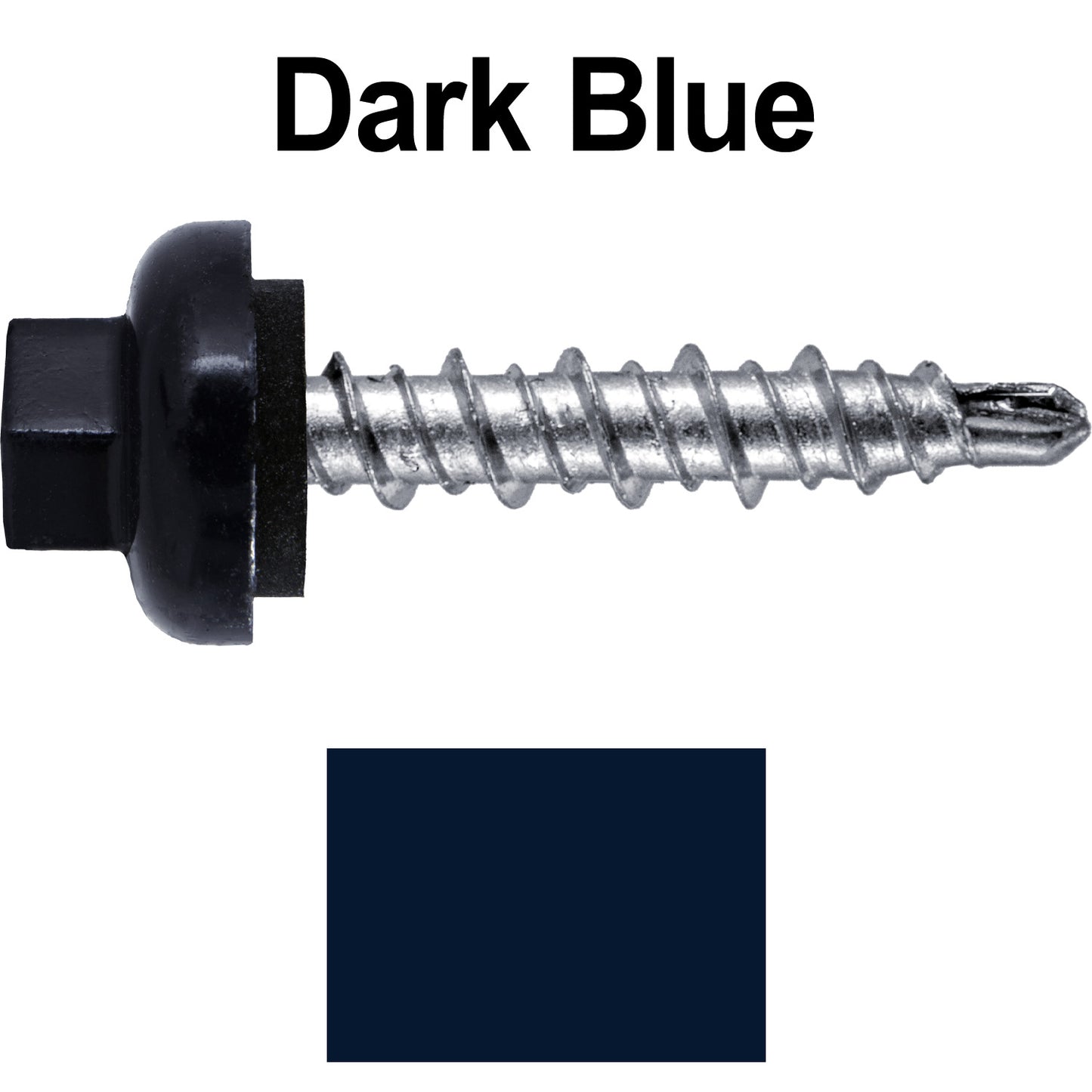 10 X 1" Zinc Aluminum Cap MINI-DRILLER Roofing Screws HI-LO THREAD Zinc Plated Carbon Steel Shank - EPDM Washer - Colored head