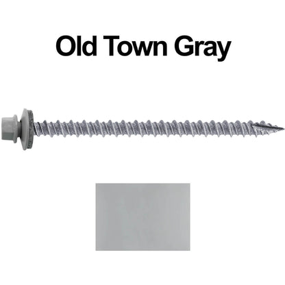 #10 x 3" Metal ROOFING SCREWS - Hex Washer Head - Self starting/self tapping - EPDM washer. Colored head.