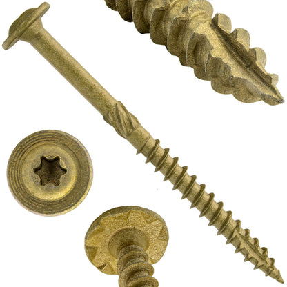 Jake Sales #15 x 3-1/2" Construction Lag Screw - Torx/Star Drive Heavy Duty Structural Lag Screw - ACQ Compatible - Modified Truss Washer Head(OVERSTOCK)