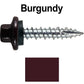 10 x 1" - STAINLESS HEX / ZINC Sheet Metal Roof Screw. Self starting metal to wood siding screws. EPDM washer. Colored head.