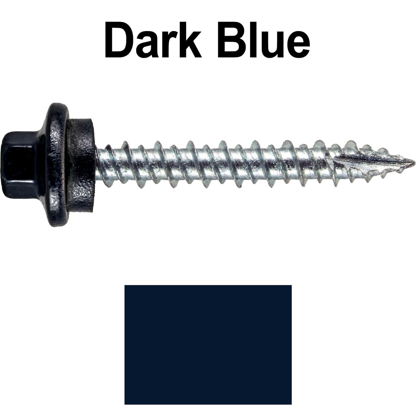 10 x 1-1/2" - STAINLESS HEX / ZINC Sheet Metal Roof Screw. Self starting metal to wood siding screws. EPDM washer. Colored head.