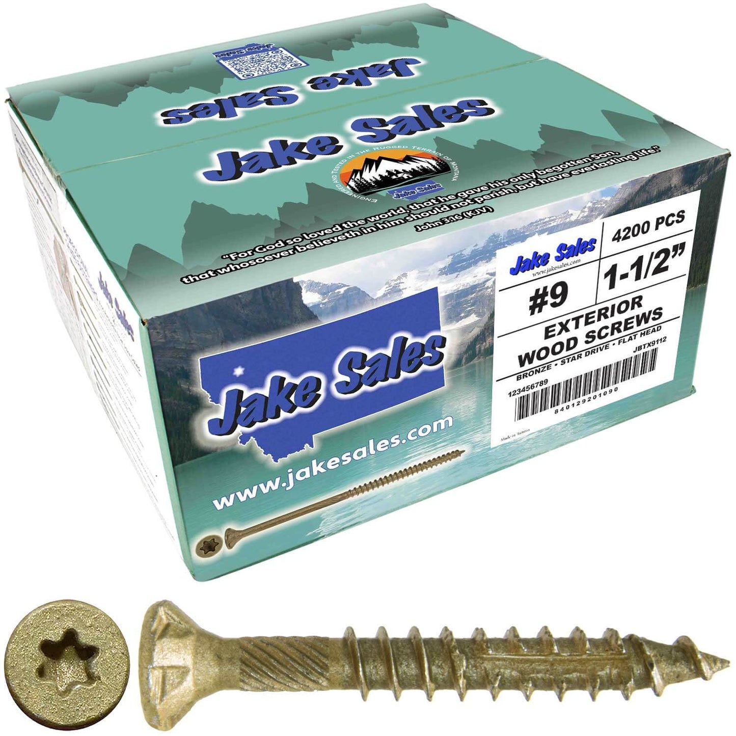 #9 x 1-1/2" - 3-1/8" Bronze Exterior Coated Wood Screw Torx/Star Drive Head - Multipurpose Exterior Coated Torx/Star Drive Wood Screws