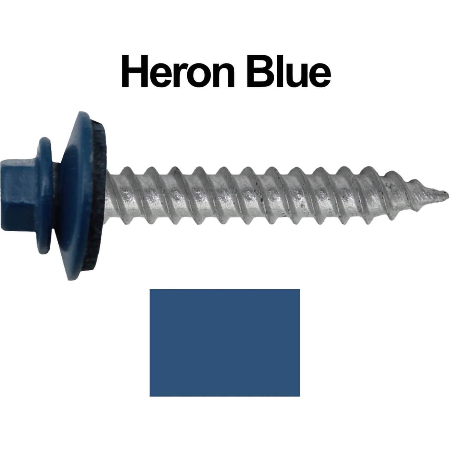 #12 x 1-1/2"  RE-GRIP METAL ROOFING SCREWS - Hex Washer Head - Self starting/self tapping - EPDM washer. Colored head.