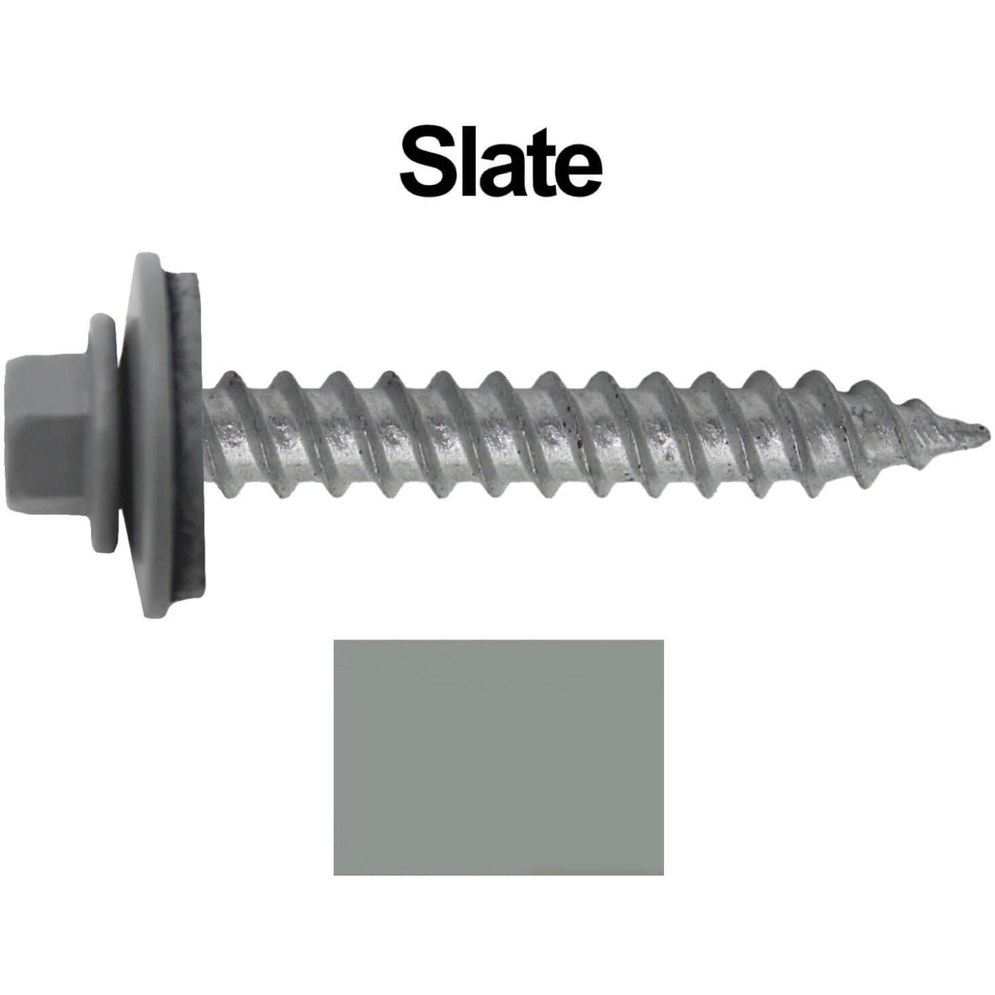 12 x 1-1/2"  Metal ROOFING SCREWS - Hex Washer Head - Self starting/self tapping - EPDM washer. Colored head.