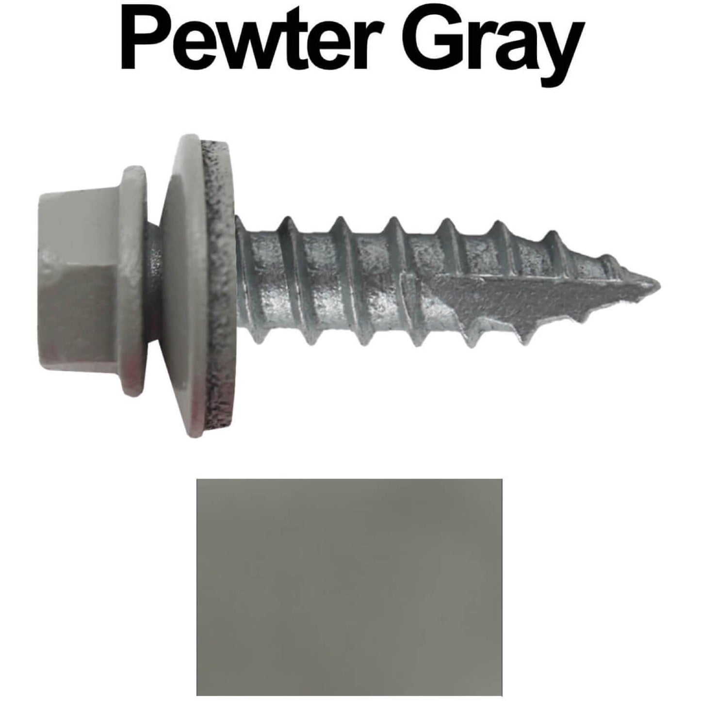 #14 x 1"  Metal ROOFING SCREWS - Hex Washer Head - Self starting/self tapping - EPDM washer. Colored head.