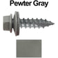 #14 x 1"  Metal ROOFING SCREWS - Hex Washer Head - Self starting/self tapping - EPDM washer. Colored head.