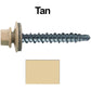 #10 x 1-1/2" Mini Driller Sheet Metal Roofing Screw - Hex Washer Head -  Self starting metal to wood siding screws. EPDM washer. Colored head.