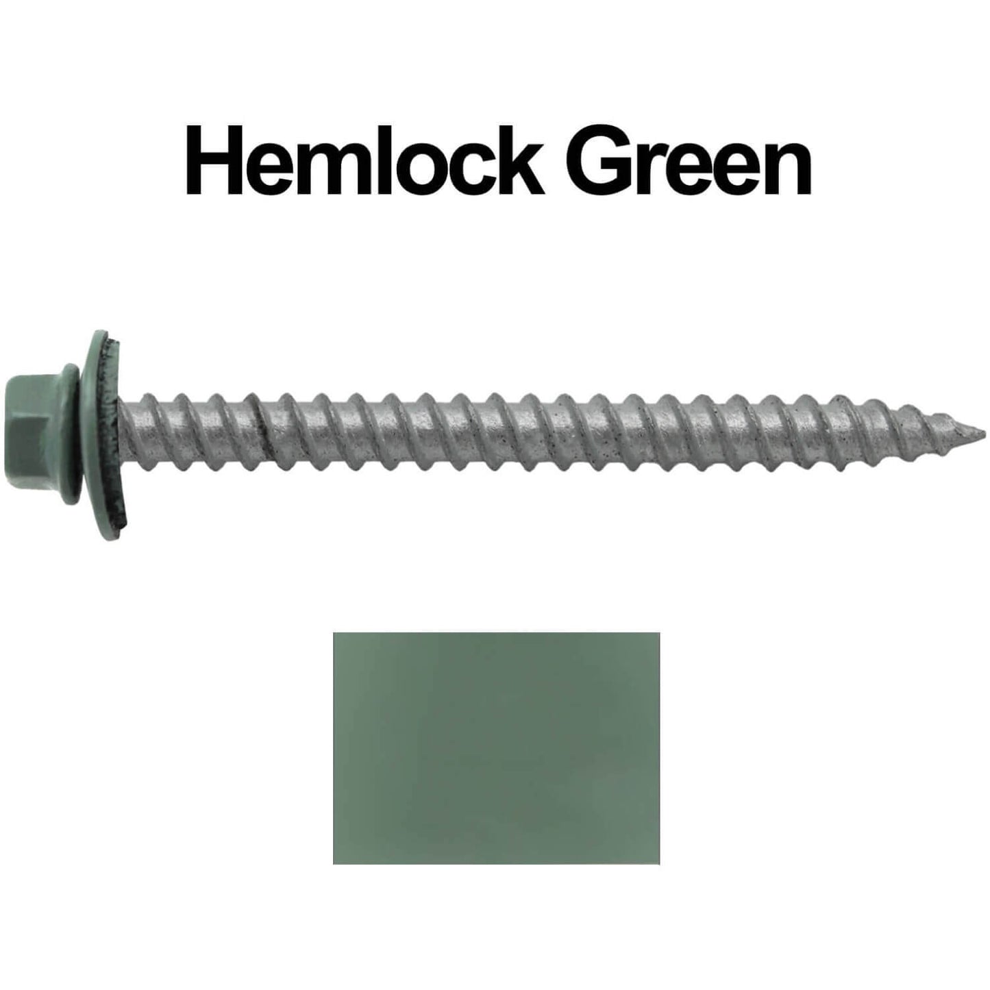 #12 x 2-1/2" RE-GRIP METAL ROOFING SCREWS - Hex Washer Head - Self starting/self tapping - EPDM washer. Colored head.