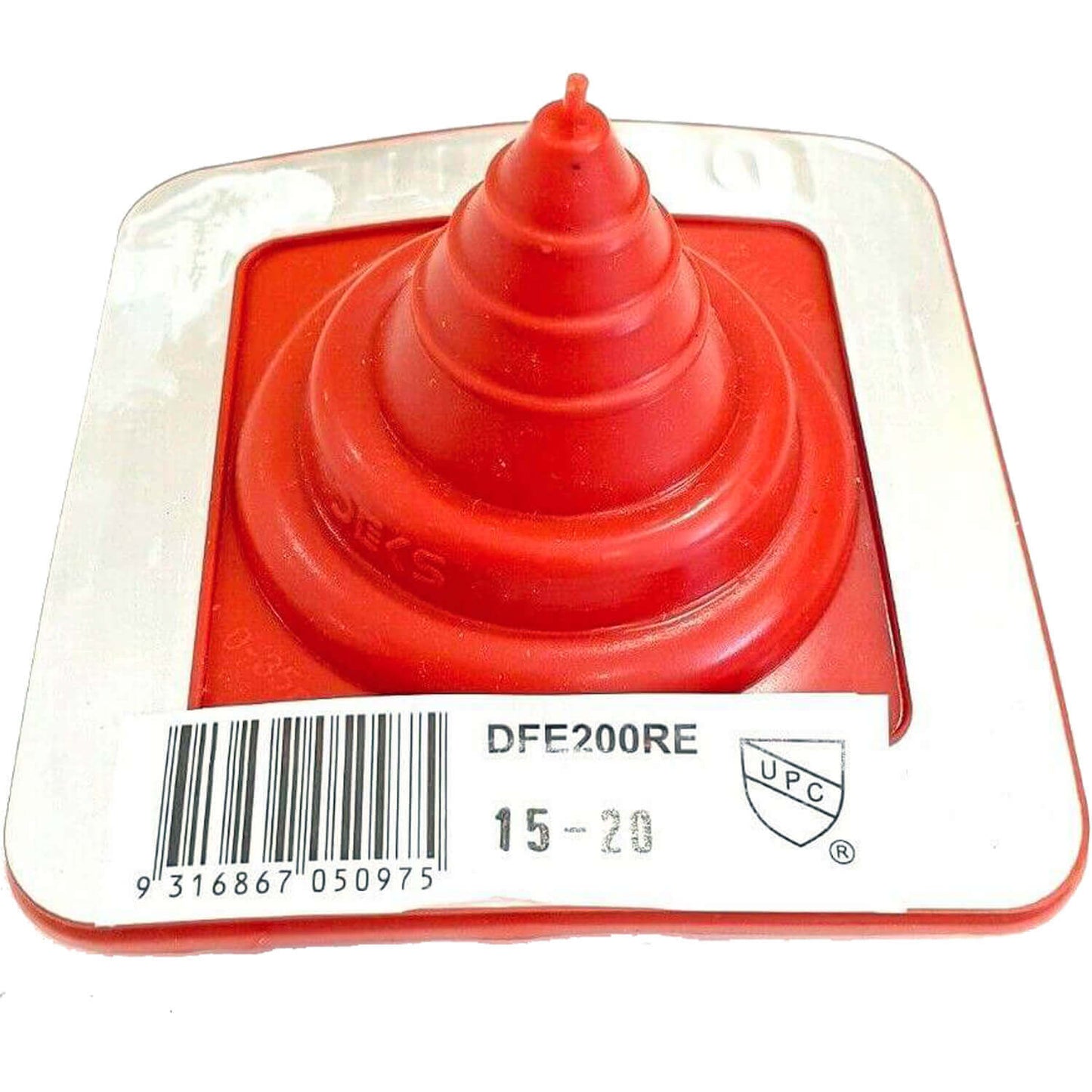 DEKTITE RED Square Base High Temp Silicone - Flexible Pipe Flashing Boot - Dektite pipe flashing