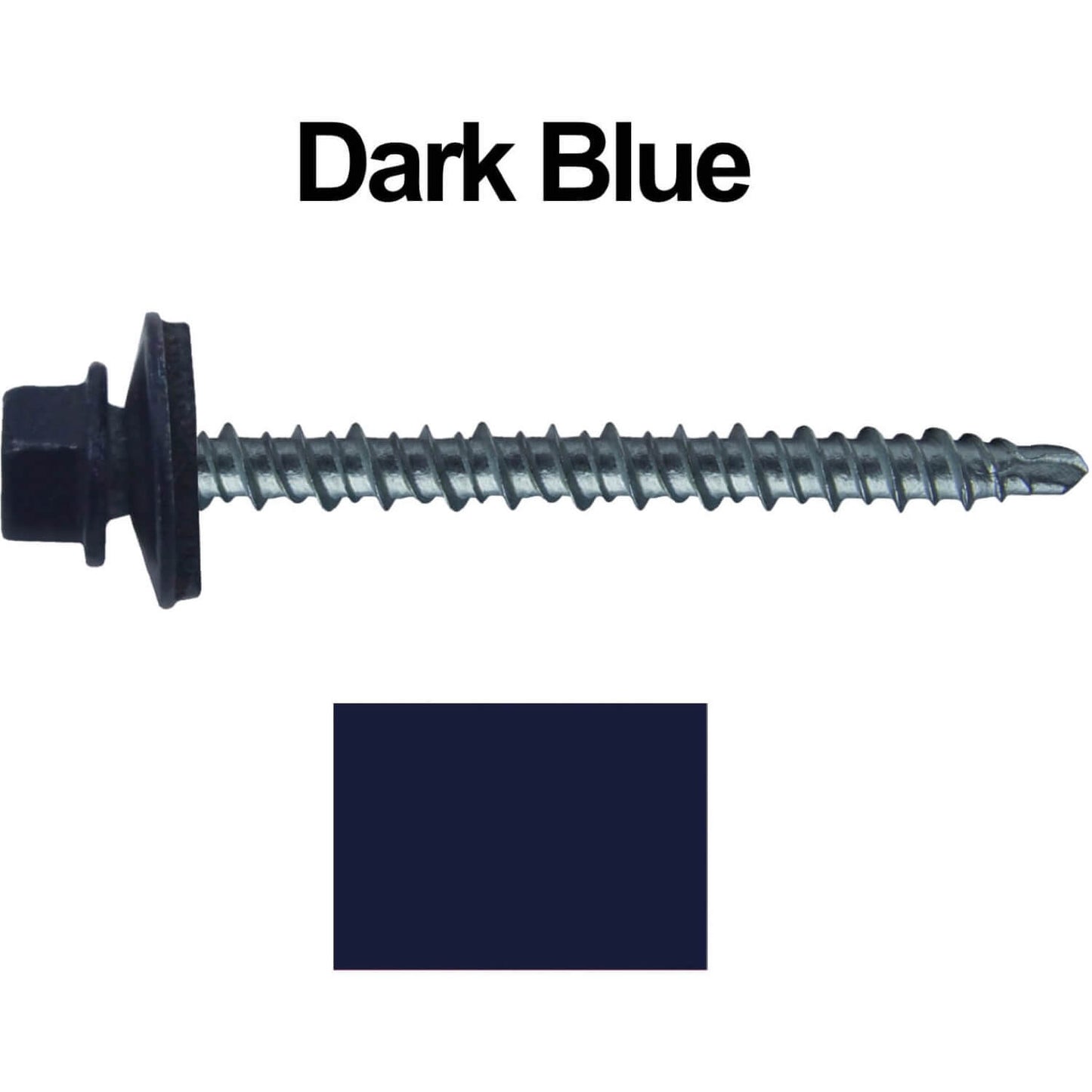 #10 x 2-1/2" Mini Driller Sheet Metal Roofing Screw - Hex Washer Head -  Self starting metal to wood siding screws. EPDM washer. Colored head.