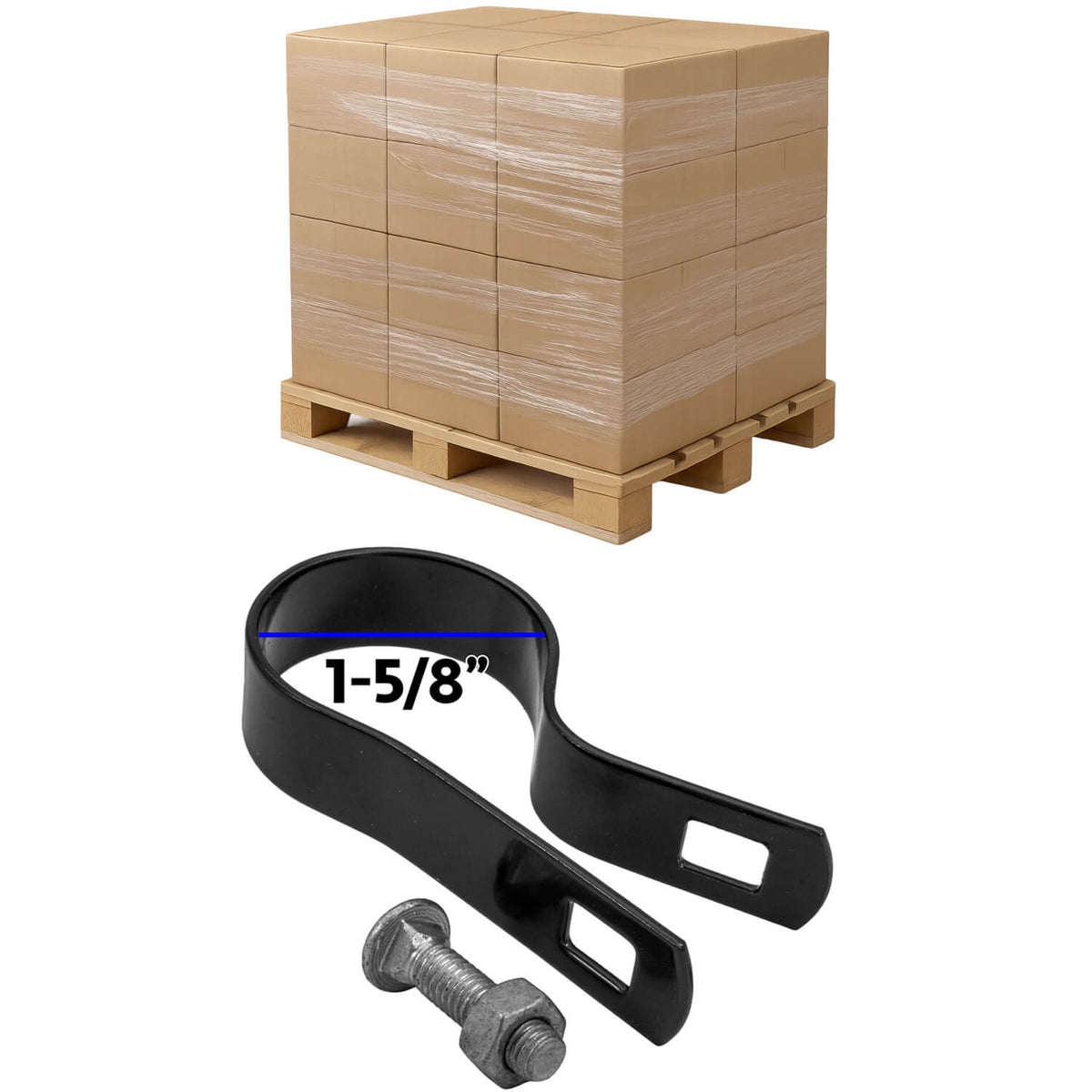Tension Bands for Chain Link Fence -  BLACK Powder Coated Chain Link Tension Band