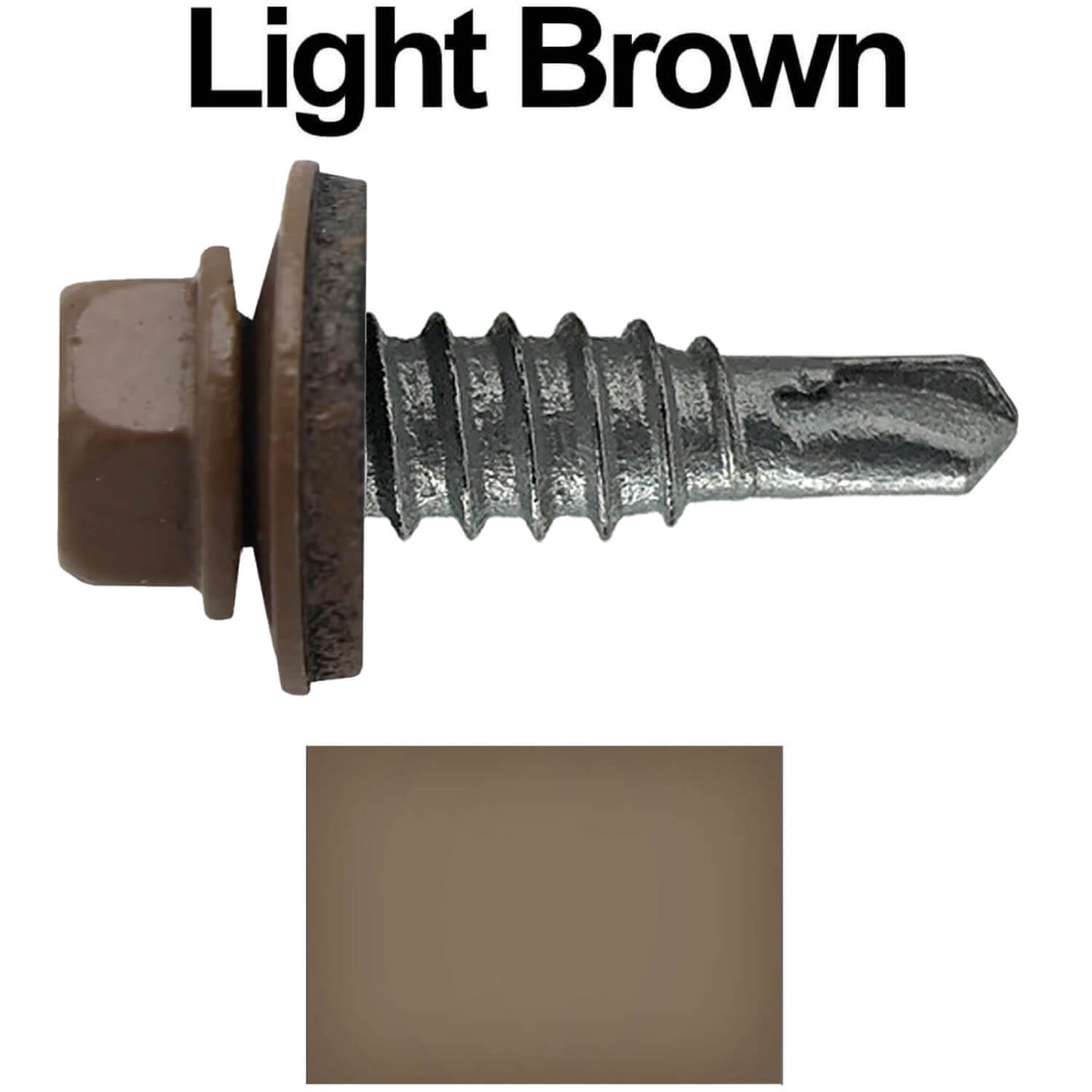 #14 x 7/8" Stitch Tek Metal to Metal Type #1 Roofing Screws - Hex Washer Head - Drill Point - 9/16" EPDM washer.