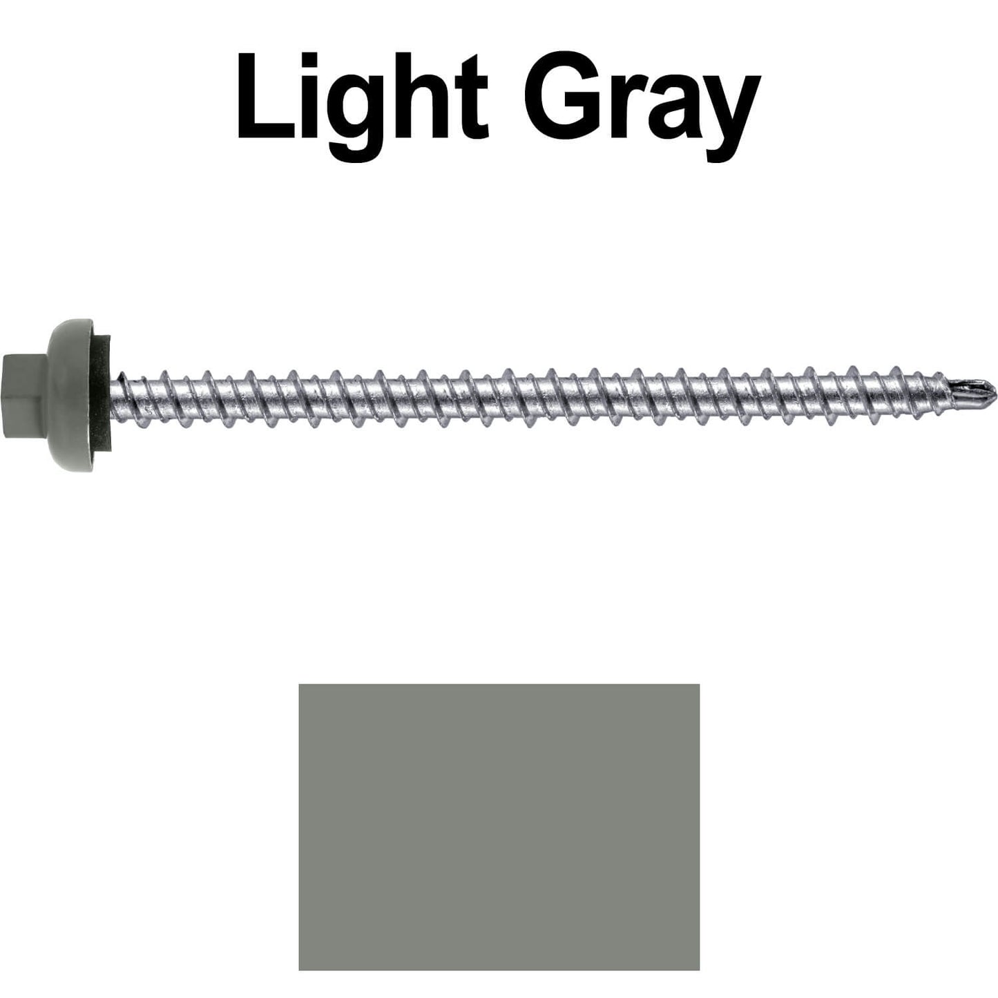 10 X 3" Zinc Aluminum Cap MINI-DRILLER Roofing Screws HI-LO THREAD Zinc Plated Carbon Steel Shank - EPDM Washer - Colored head