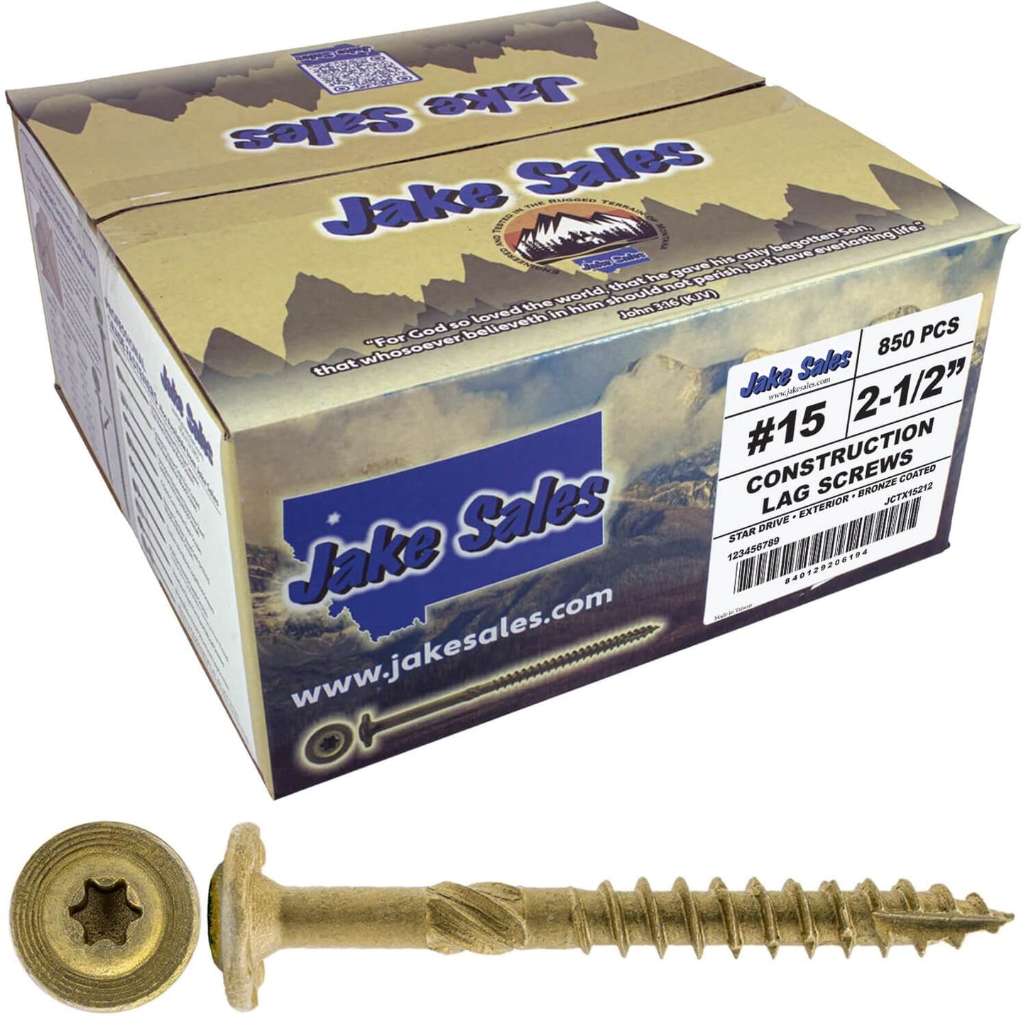 #15 Construction Lag Screw Exterior Coated Torx/Star Drive Heavy Duty Structural Lag Screw - Modified Truss Washer Head
