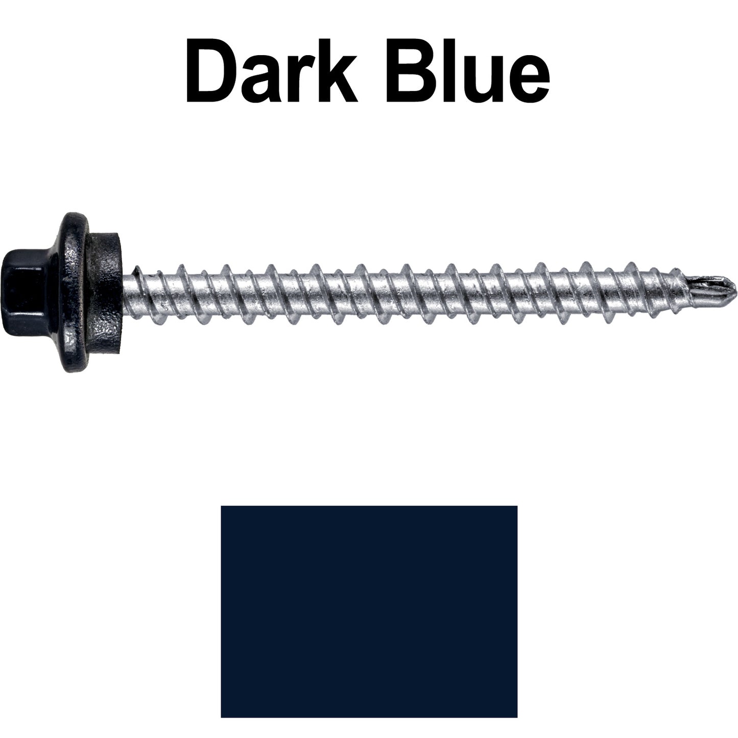 10 x 2” Stainless Steel Mini Driller Sheet Metal Roofing Screw - Hex Washer Cap - Self starting metal to wood siding screws - EPDM washer. Colored head.