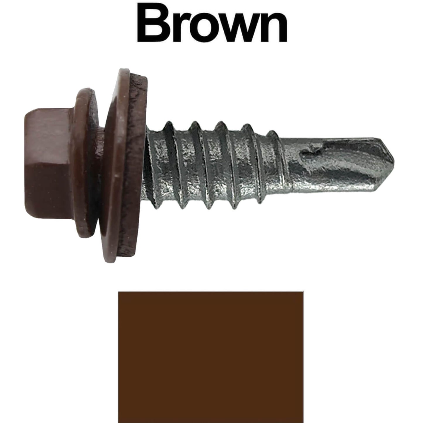 #14 x 7/8" Stitch Tek Metal to Metal Type #1 Roofing Screws - Hex Washer Head - Drill Point - 9/16" EPDM washer.