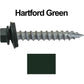 #14 x 1-1/2" Metal ROOFING SCREWS - Hex Washer Head - Self starting/self tapping - EPDM washer. Colored head.