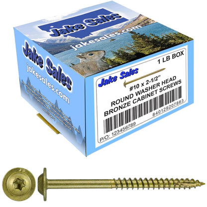 #10 Round Washer (Modified Truss) Head Screw Torx/Star Drive Head Wood Screw, Multipurpose Wood Screws for Construction, Cabinets and Furniture.