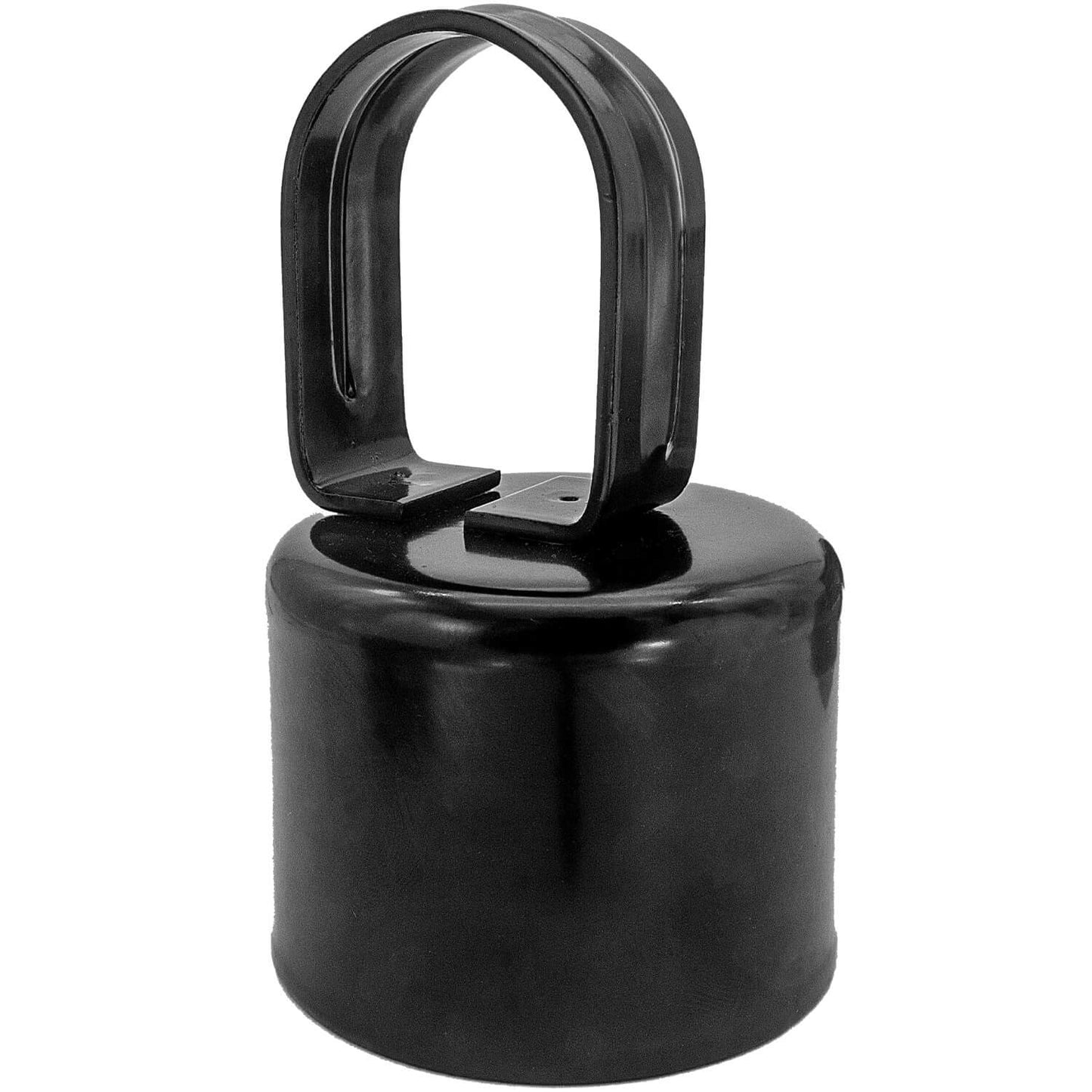 Black Chain Link Fence Loop Cap, Powder Coated Steel