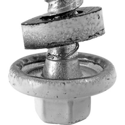 #10 x 2" Stainless Steel Mini Driller Sheet Metal Roofing Screw - Hex Washer Cap - Self starting metal to wood siding screws - EPDM washer. Colored head.