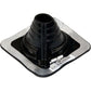 BLACK SQUARE BASE COMBO PIPE FLASHING BOOT:  EPDM Square Base Flexible Pipe Flashing