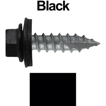 #14 x 1"  Metal ROOFING SCREWS - Hex Washer Head - Self starting/self tapping - EPDM washer. Colored head.