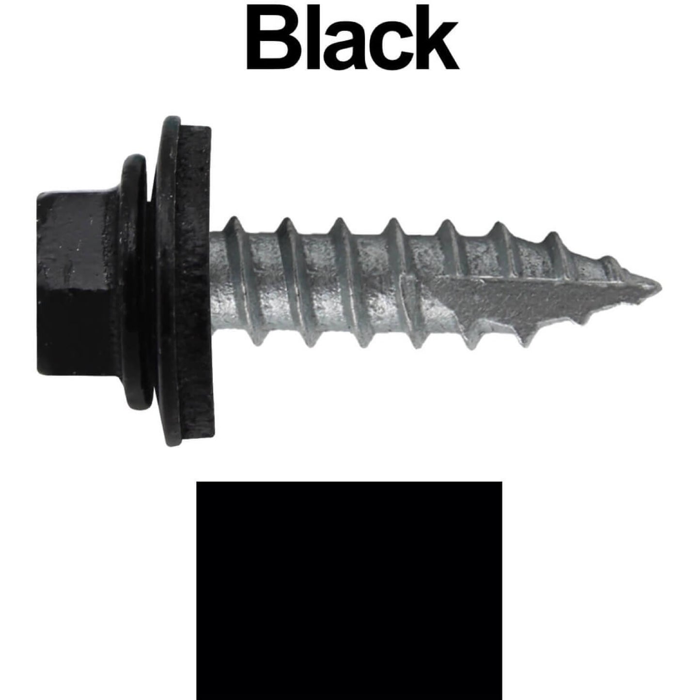 #14 x 1"  Metal ROOFING SCREWS - Hex Washer Head - Self starting/self tapping - EPDM washer. Colored head.
