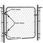 Black Powder Coated Chain Link Post Gate Hinge - Nut/Bolt Included for Hinge
