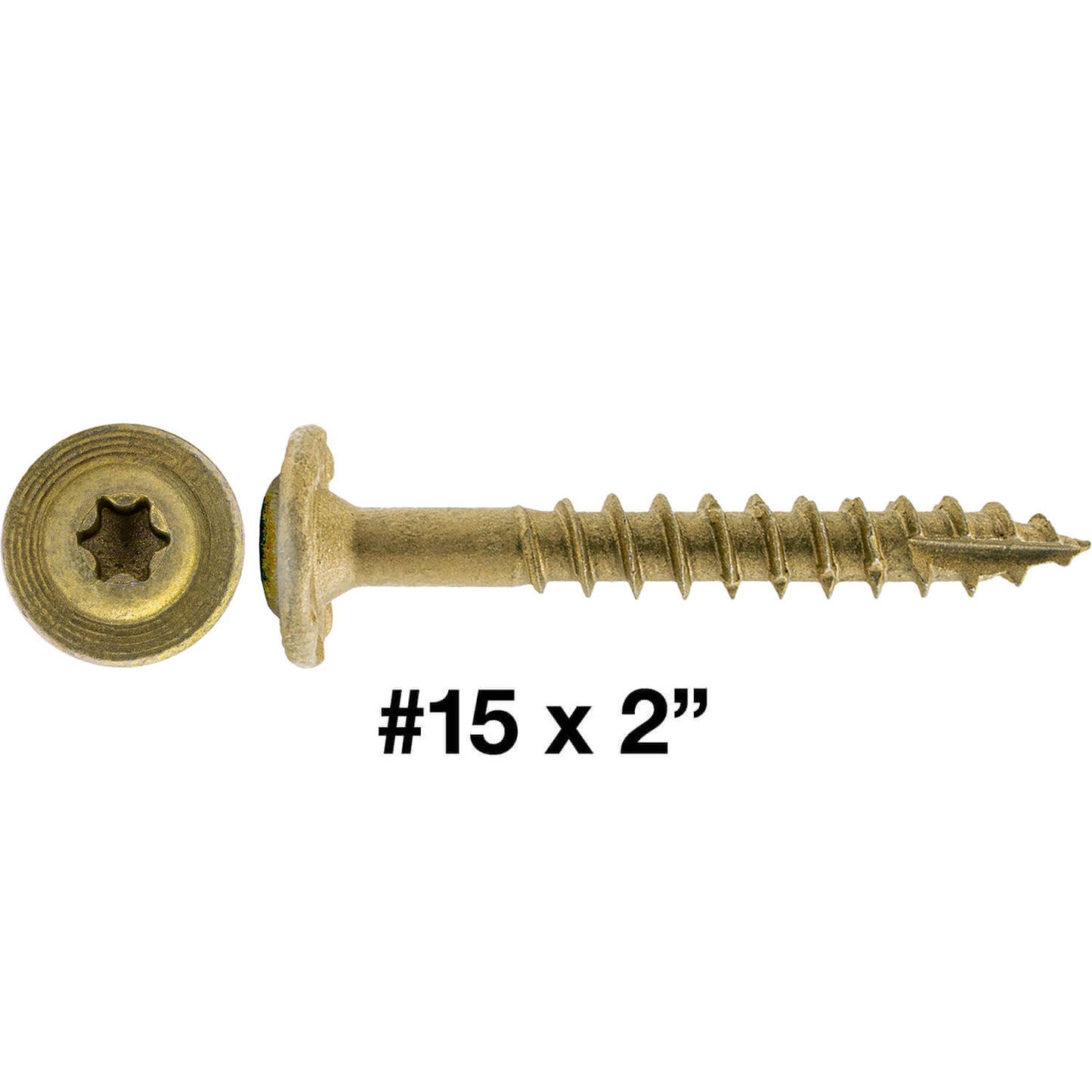 #15 Construction Lag Screw Exterior Coated Torx/Star Drive Heavy Duty Structural Lag Screw - Modified Truss Washer Head