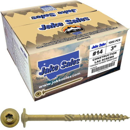 #14 Construction Lag Screws - Exterior Coated Torx/Star Drive Heavy Duty Structural Lag With Modified Truss Washer Head