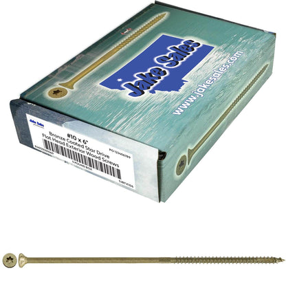 #10 x 2" - 6" Bronze Exterior Coated Wood Screw Torx/Star Drive Head - Multipurpose Exterior Coated Torx/Star Drive Wood Screws