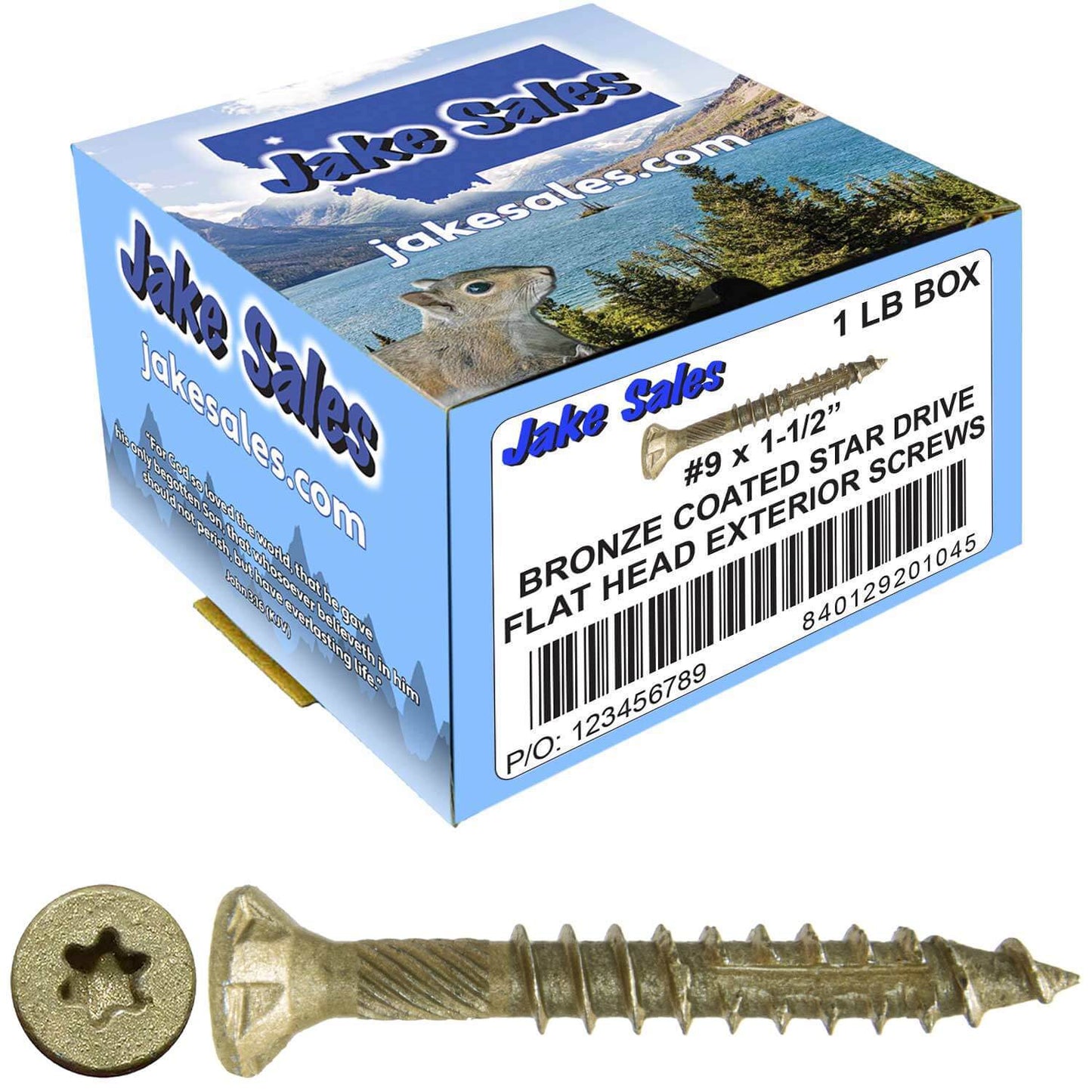 #9 x 1-1/2" - 3-1/8" Bronze Exterior Coated Wood Screw Torx/Star Drive Head - Multipurpose Exterior Coated Torx/Star Drive Wood Screws