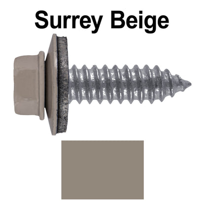 17 x 1"  Metal Roofing Screws - Metal Panel to Metal Purlins and Recovery Screws - Hex Washer Head - EPDM washer.