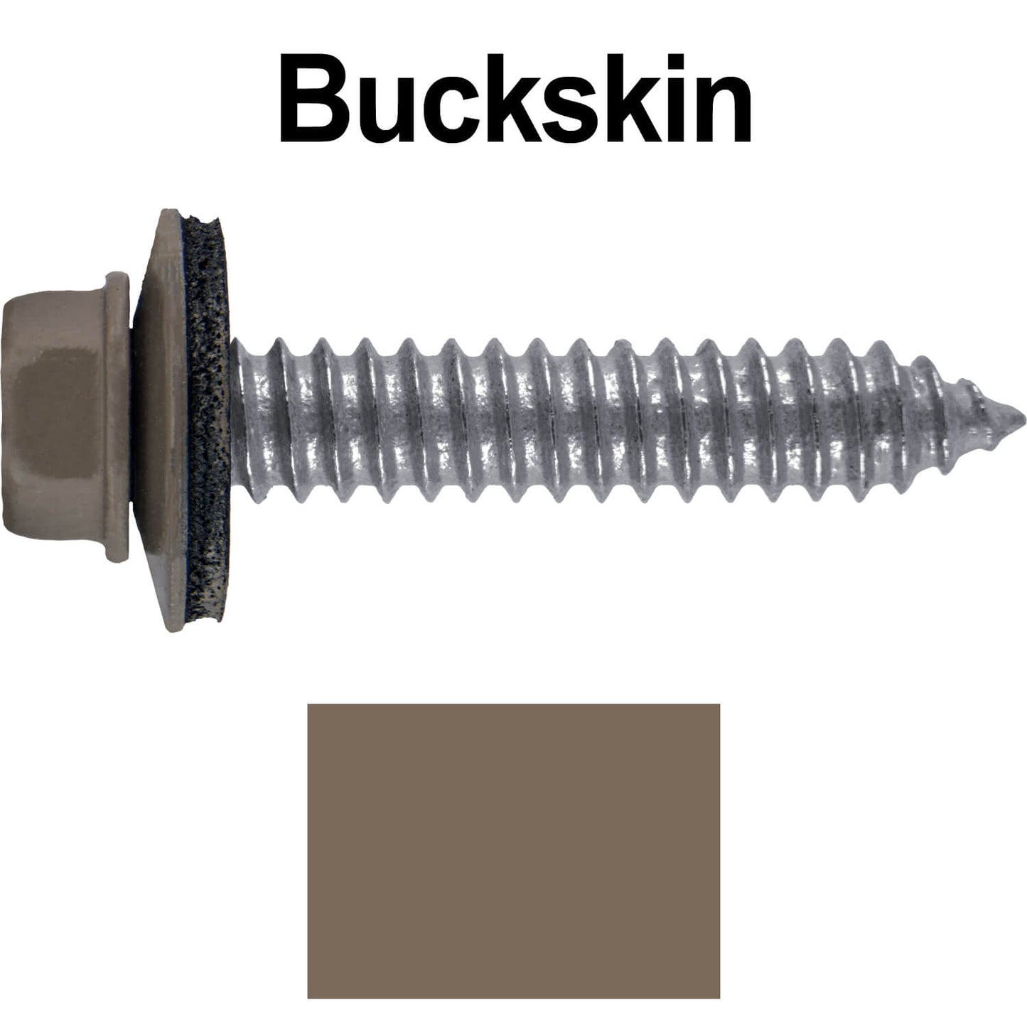 17 x 1-1/2 Metal Roofing Screws - Metal Panel to Metal Purlins and Recovery Screws - Hex Washer Head - EPDM washer.