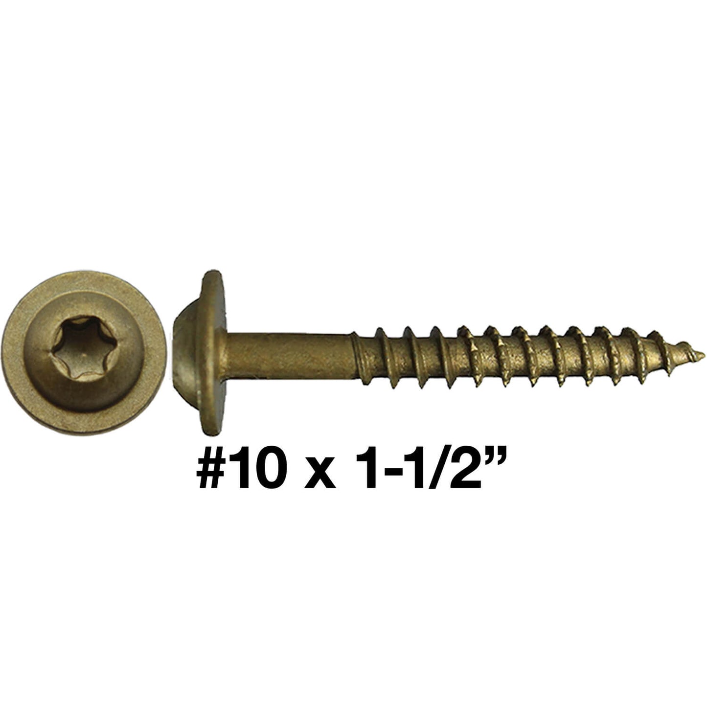 #10 Round Washer (Modified Truss) Head Screw Torx/Star Drive Head Wood Screw, Multipurpose Wood Screws for Construction, Cabinets and Furniture.