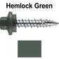 10 x 1" - STAINLESS HEX / ZINC Sheet Metal Roof Screw. Self starting metal to wood siding screws. EPDM washer. Colored head.