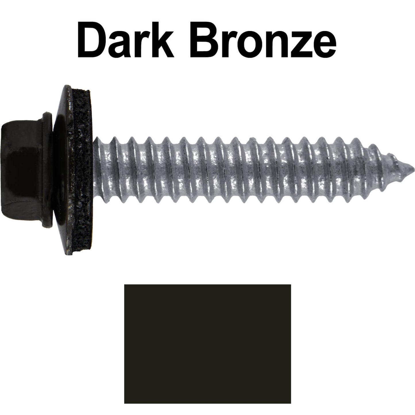 17 x 1-1/2 Metal Roofing Screws - Metal Panel to Metal Purlins and Recovery Screws - Hex Washer Head - EPDM washer.