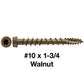 #10 x 1-3/4" Colored Composite Decking Wood Screws with Torx/Star Drive Head (T20 Bit), Exterior Coated, Compatible with Pressure Treated and ACQ Lumber