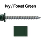 #14  x 2-1/2" Metal ROOFING SCREWS - Hex Washer Head - Self starting/self tapping - EPDM washer. Colored head.
