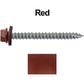 #14  x 2-1/2" Metal ROOFING SCREWS - Hex Washer Head - Self starting/self tapping - EPDM washer. Colored head.