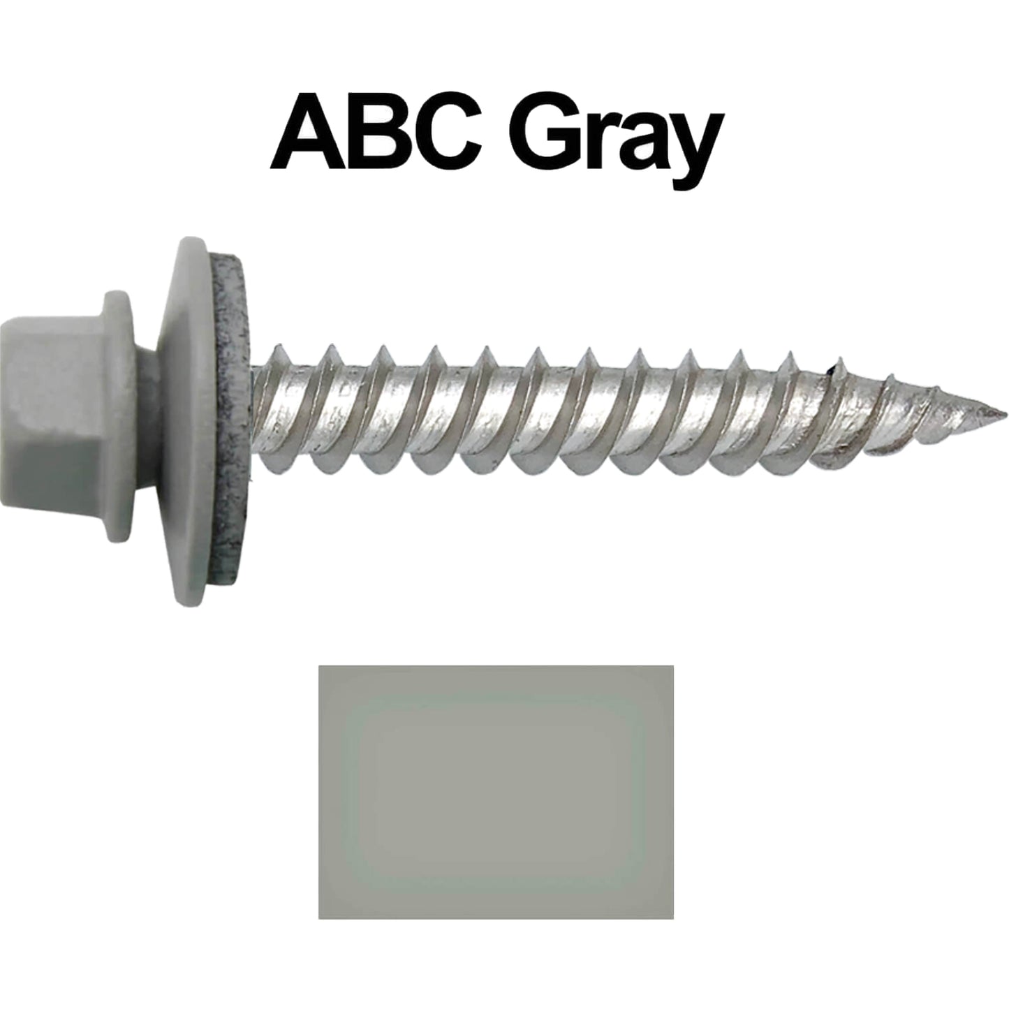 12 x 1-1/2" Stainless Steel Metal Roofing Screw: Hex ReGrip Sheet Metal Roof Screw. Sharp Point metal to wood siding screws. 5/8" EPDM washer. Product comes in 250 Count Bags  - Some Colors Special Order Only