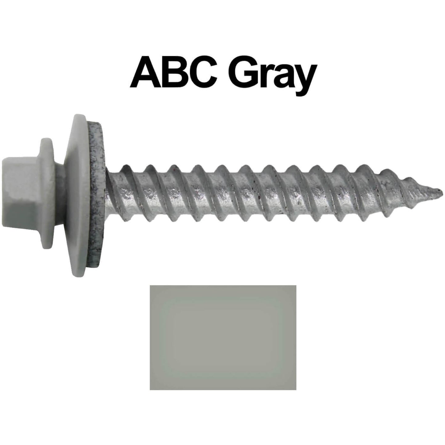 12 x 1-1/2"  Metal ROOFING SCREWS - Hex Washer Head - Self starting/self tapping - EPDM washer. Colored head.