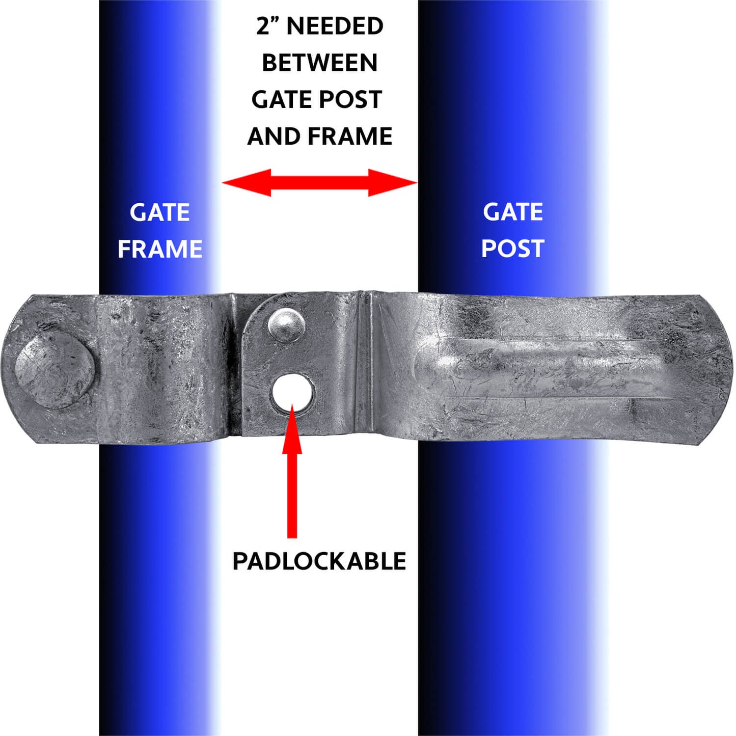 Heavy Duty Residential Chain Link Fork Latch (Bolt in) Galvanized Pressed Steel To Resist Rust and Corrosion