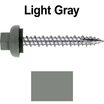 10 X 1-1/2" HI-LO Zinc Aluminum Cap Metal Roofing Screws - Hex Washer Head - Self starting/self tapping - EPDM washer. Colored head.