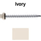 10 X 2-1/2" Zinc Aluminum Cap MINI-DRILLER Roofing Screws HI-LO THREAD Zinc Plated Carbon Steel Shank - EPDM Washer - Colored head