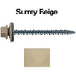 10 x 2-1/2" Metal ROOFING SCREWS - Hex Head Mini Driller - metal to wood siding screws - Self starting/self tapping - EPDM washer. Colored head.
