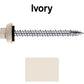 10 X 2“ HI-LO Zinc Aluminum Cap Metal Roofing Screws - Hex Washer Head - Self starting/self tapping - EPDM washer. Colored head.