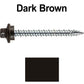 10 x 2” - STAINLESS HEX / ZINC Sheet Metal Roof Screw. Self starting metal to wood siding screws. EPDM washer. Colored head.