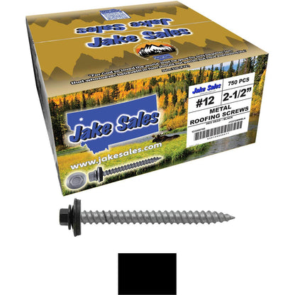 #12 x 2-1/2" RE-GRIP METAL ROOFING SCREWS - Hex Washer Head - Self starting/self tapping - EPDM washer. Colored head.